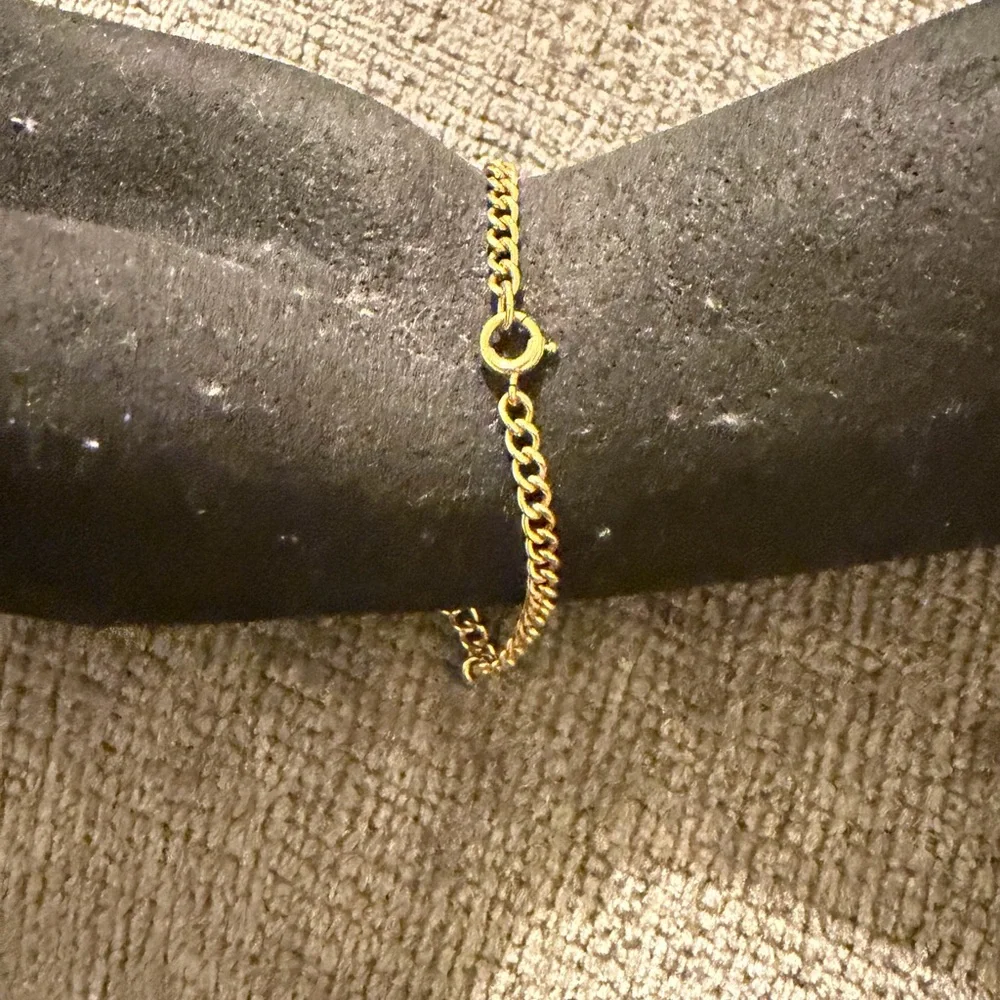Vintage Gold-filled ID Bracelet – Etched Bar Link Design